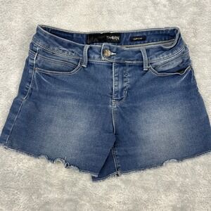 Thorn Brand Strength Denim Curvy Fit Shorts SZ 8 Woman's 4 inch Inseam‎ Stretch
